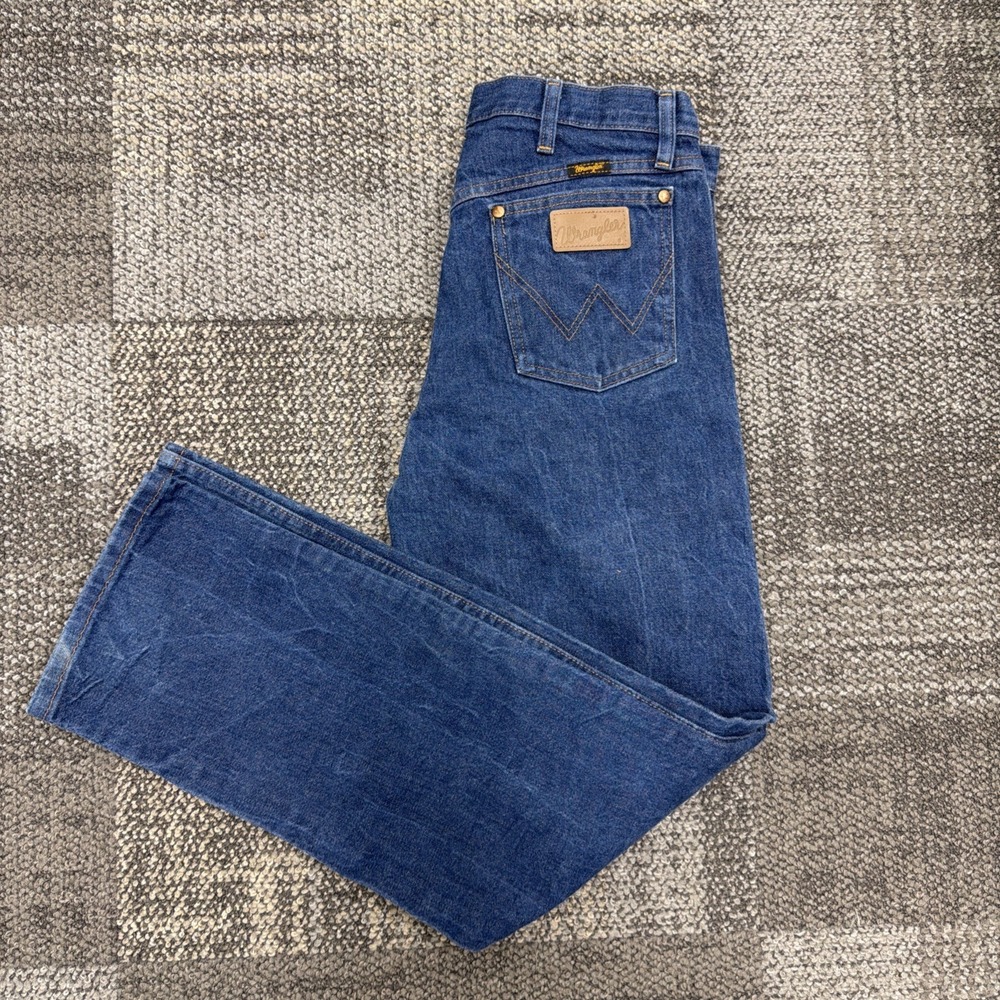 Wrangler 13MWZ Classic‎ Cowboy Cut Jeans 33x32 Straight Leg Western Whiskered